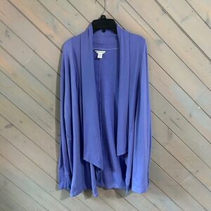 Athleta XS Purple Tencel Modal Blend Open Front‎ Long Sleeve Cardigan